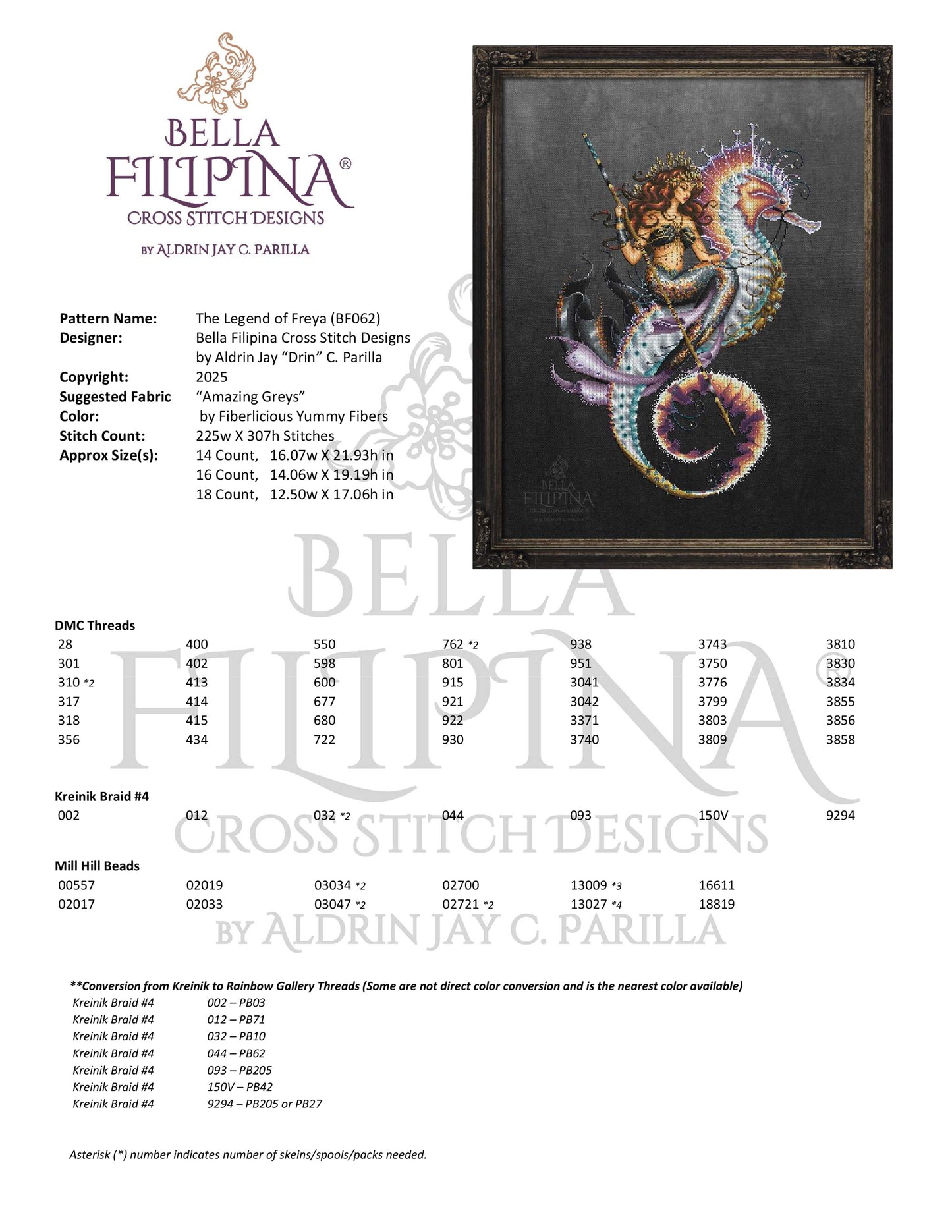 BF062 The Legend of FREYA by bella Filipina Designs