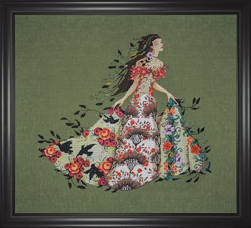 SALE! MD188 BLACKBIRD by Mirabilia with Chart, embellishment and Special Threads