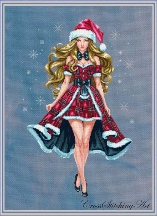 CHRISTINA, The Winter Muse by CSA with Digital Chart and Embellishment with special Threads