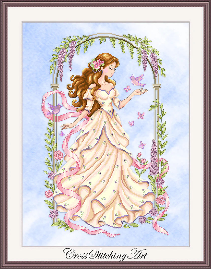 Florienne, the Fluttering Charm by Cross Stitching Art DEsign