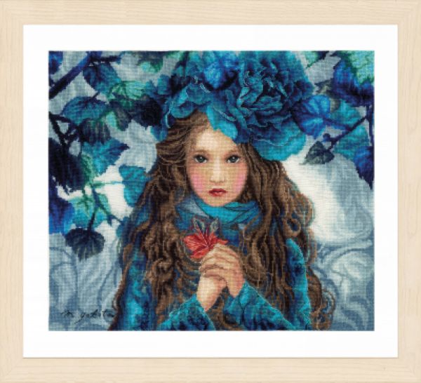 SALE! BLUE FLOWER GIRL by Lanarte