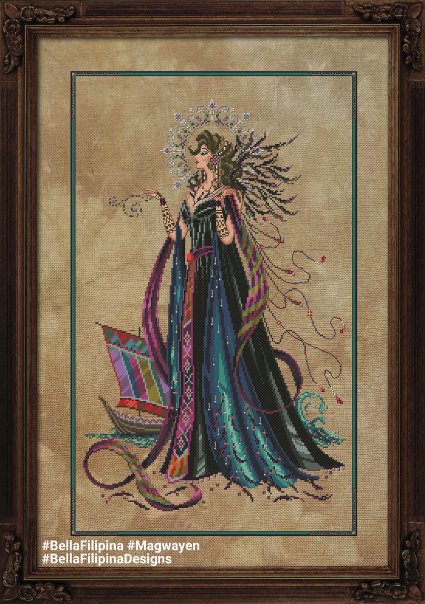 Chart And Embellishment with Special Threads BF045 MAGWAYEN by Bella Filipina