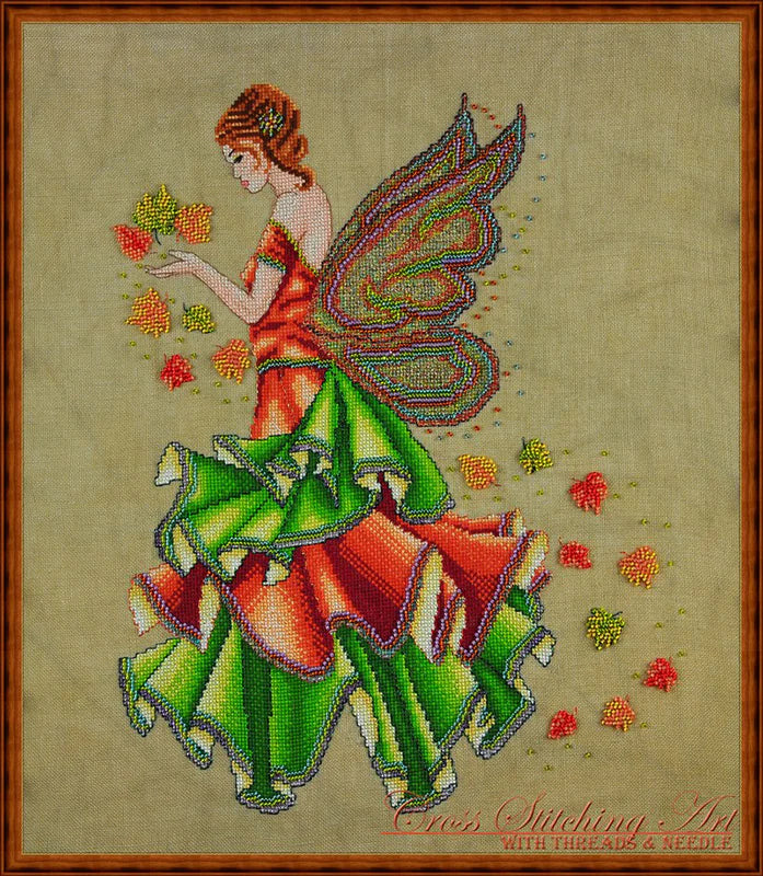 Sale! Complete xstitch Kit FALLYN - The FALL FAIRY by Cross Stitching Art Designs