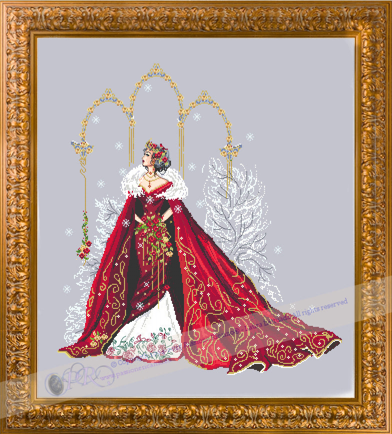 Sale!! Complete Xstitch Materials "RL51 HOLIDAY QUEEN" by Passione Ricamo