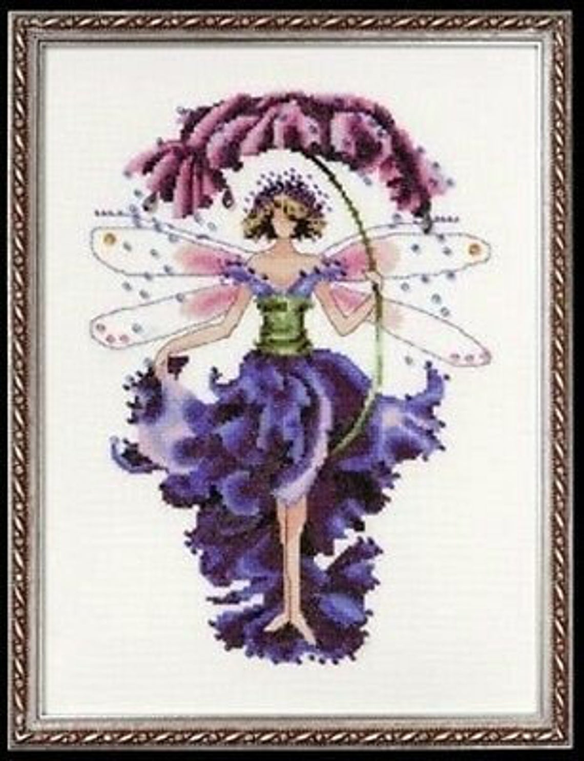 PANSY NC132 - Charts With Embellishment Pack + SPECIAL THREADS - Nora Corbett