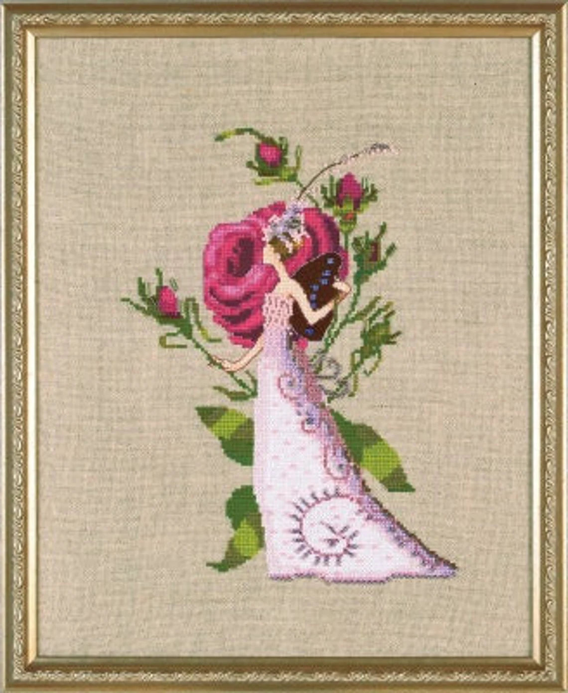 SALE! Complete Xstitch Materials NC301 Great Cabbage-Leaved Rose by Nora Corbett