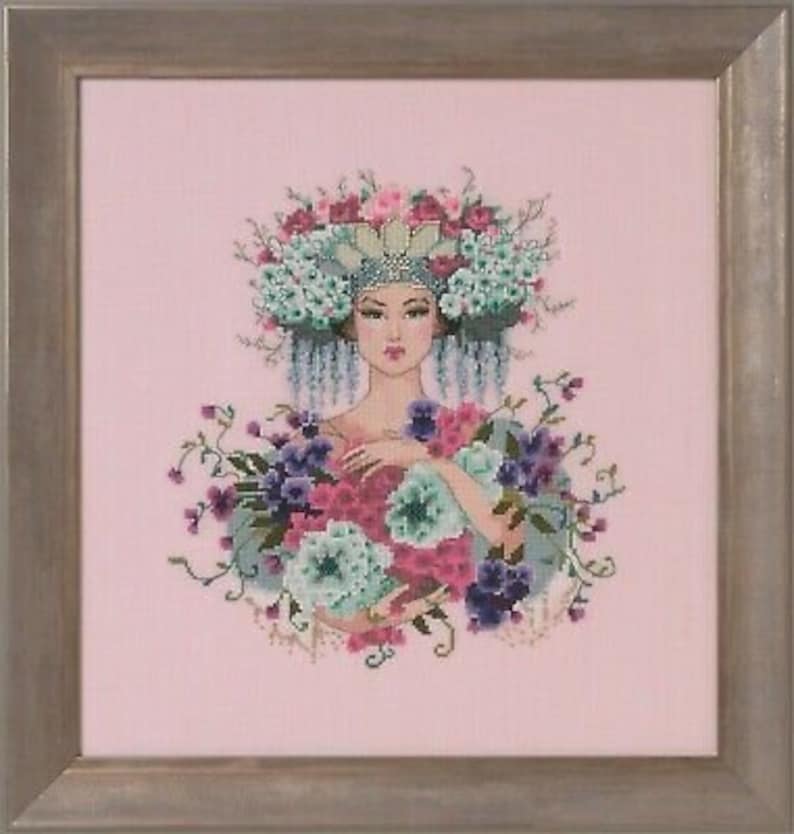 Chart with embellishment with Special Threads "MD177 BOTANICAL GARDEN" by Mirabilia
