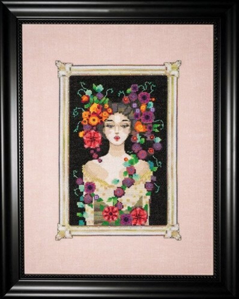 SALE! Complete Xstitch Materials MD186 CAMILLE in BLOOM by Mirabilia