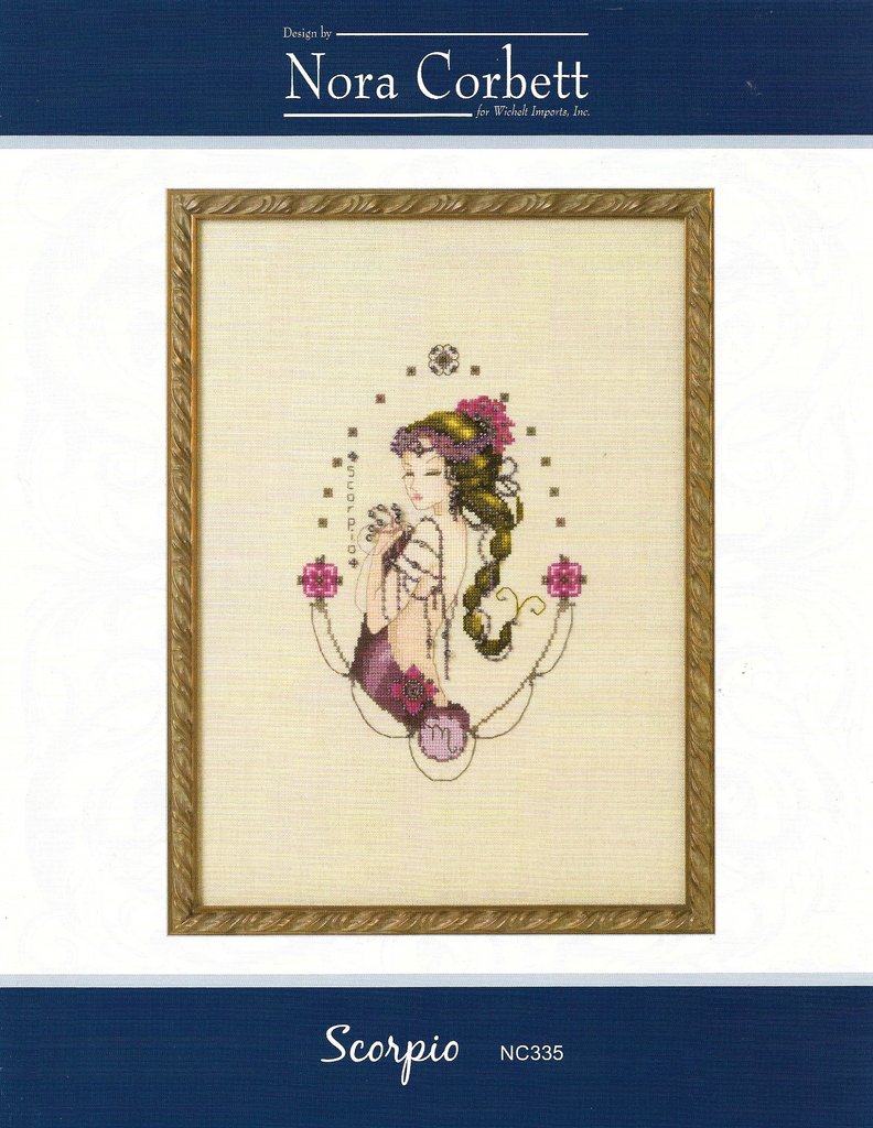SALE! Chart N Embellishment with Special Thread NC335 SCORPIO by Nora Corbett
