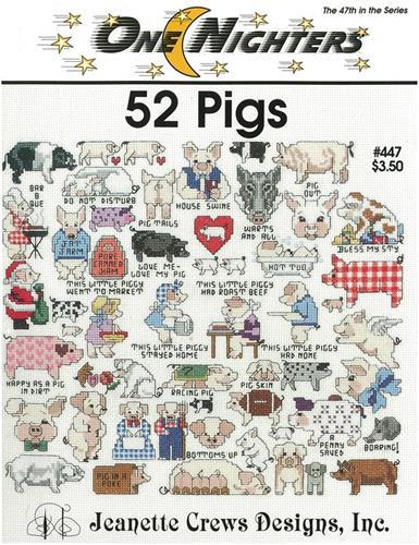 CLEARANCE SALE! 52 Pigs  by Jeanette Crews Designs (Chart only with FREE Fabric cuts up to 8oz)