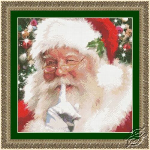 Clearance SALE! SANTA SHH! with 75pcs of DMC Threads - My Christmas and Santa