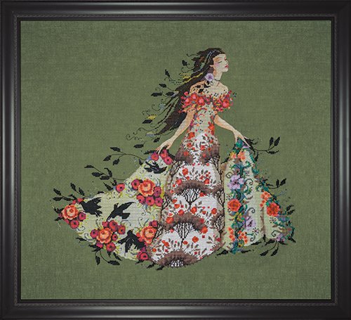 SALE! MD188 BLACKBIRD by Mirabilia with Chart, embellishment and Special Threads