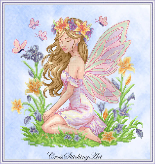 SALE! Liliane, The Grace of Everbloom by cross Stitching Art Design
