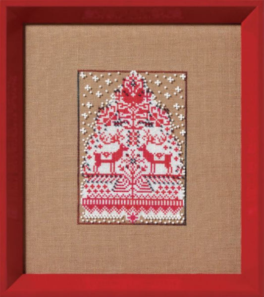 NC365 Red Tree Christmas Fair Isle Red Collection by Nora Corbett