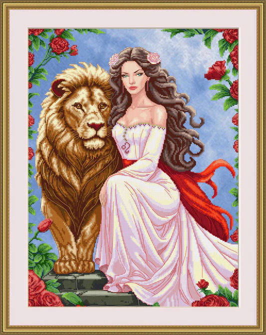 SALE! REGINA, The Leo Maiden by Cross stitching Art Design