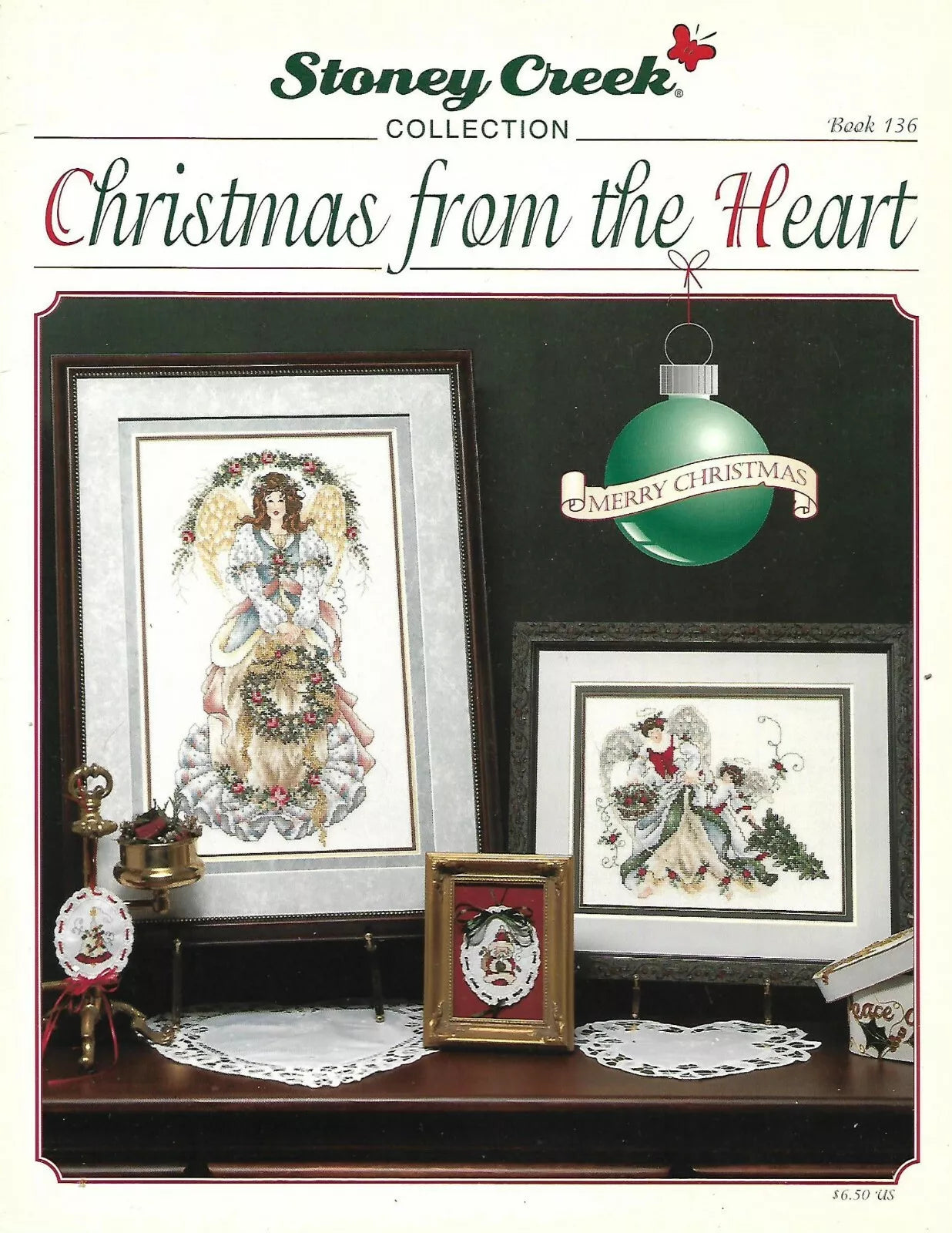 6TH DAY OF CHRISTMAS- 80PCS DMC FLOSS with  "CHRISTMAS FROM THE HEART" STONEY CREEK COLLECTION BOOK 136