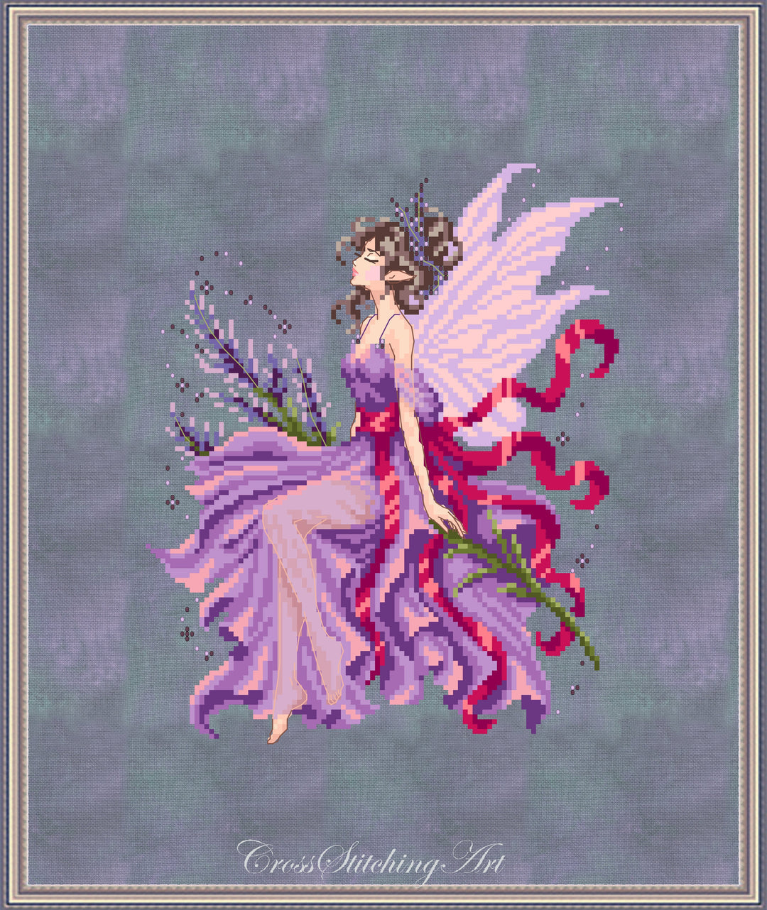 Serene, The Windborne Hush by cross stitiching art design