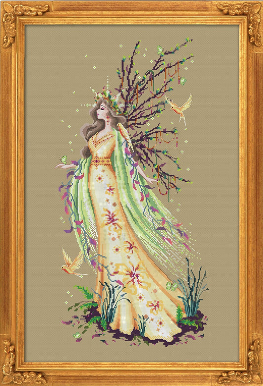 "GAIA , THE EARTH GODDESS" by BELLA FILIPINA CHART WITH EMBELLISHMENT AND SPECIAL THREADS