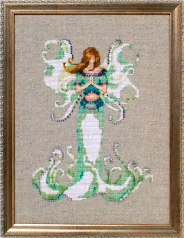 NC246 Angel White Trumpet Cross Stitch Charts With Complete Materials- Nora Corbett