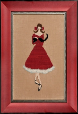 COMPLETE XSTITCH MATERIALS "RED KITTEN - RED LADIES COLLECTIONS" by NORA CORBETT