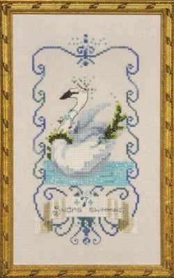 COMPLETE XTITCH MATERIALS "SEVEN SWANS A SWIMMING" by NORA CORBETT