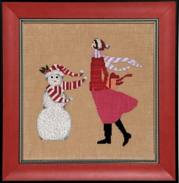 COMPLETE XSTITCH MATERIALS "RED WINTER GIFT by NORA CORBETT