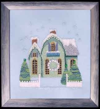 COMPLETE XTITCH MATERIALS "SNOWY GRAY COTTAGE" by NORA CORBETT