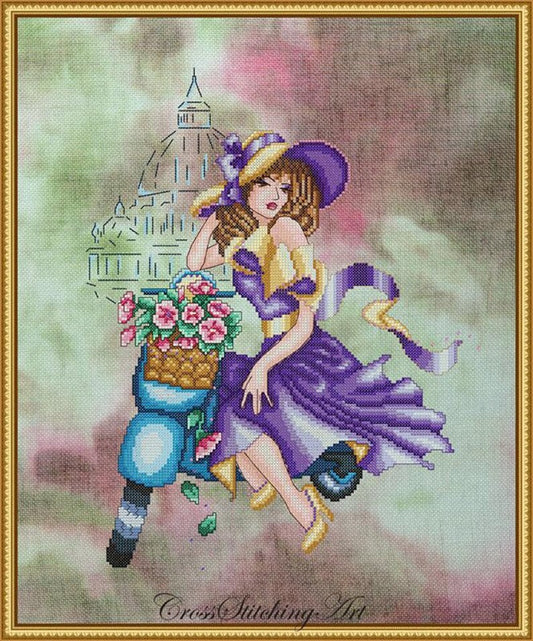 SALE! Complete Xstitch Materials VIOLETTA - by Cross Stitching Art Design