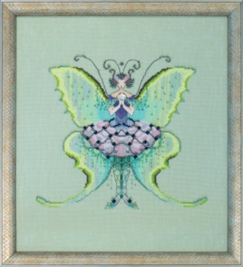 SALE! Complete Xstitch Materials NC311 LUNA MOTH by Nora Corbett