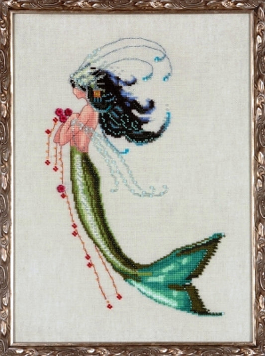 COMPLETE XSTITCH MATERIALS "MERMAID VERDE NC192" La Petite Mermaids Collection by Nora Corbett