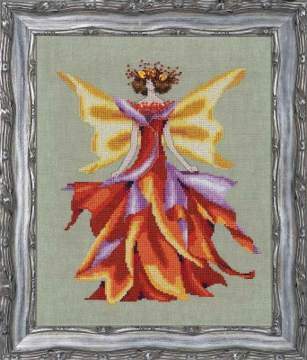 COMPLETE XSTITCH MATERIALS "FAIRIE AUTUMN GLOW' by NORA CORBETT