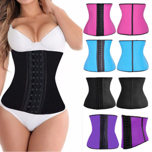 S-ports Corset Latex Rubber Waist Trainer Cincher Underbust Corset Body Shaper Shapewear