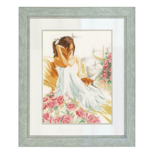 MOMENT OF READING Counted Cross Stitch Kit by Lanarte